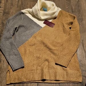 NWT Linda Anderson Turtleneck Sweater Tunic Small Oversized Color Block